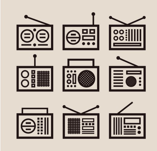 9款放音机与收音机矢量素材16设计网精选