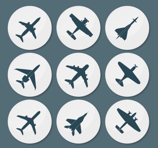 9款圆形飞机图标矢量素材16设计网精选
