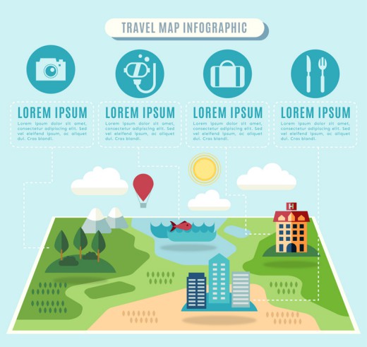 创意旅行地图信息图矢量素材16素材网精选