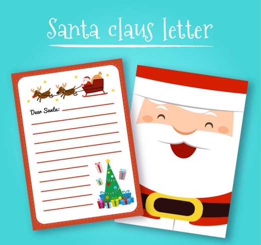 卡通圣诞老人信纸矢量素材16图库网精选