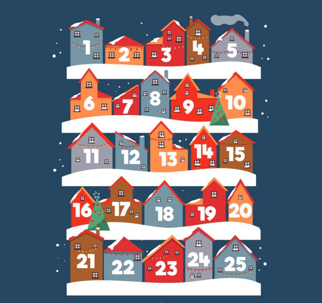 创意圣诞节房屋月历矢量素材16设计网精选
