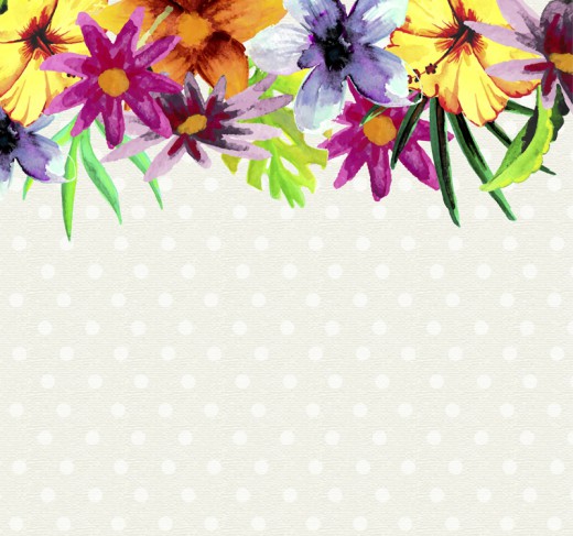 美丽水彩花卉背景矢量素材16设计网