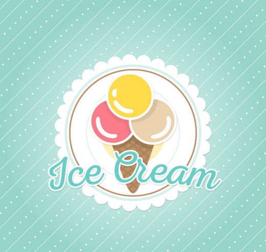 清新挖球冰淇淋海报矢量素材16设计网精选