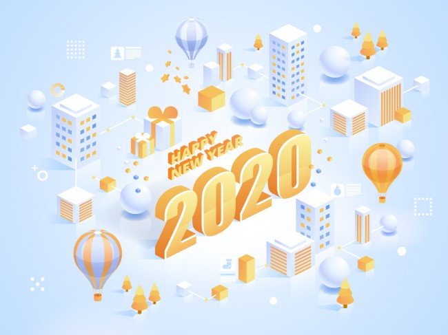 2020年立体楼房艺术字矢量素材普贤居素材网精选