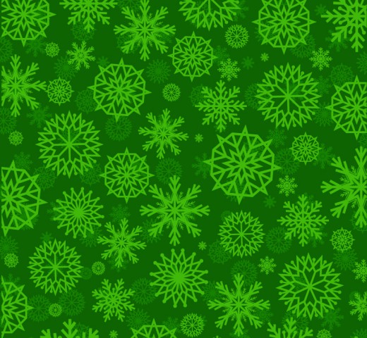 绿色雪花花纹无缝背景矢量素材16图
