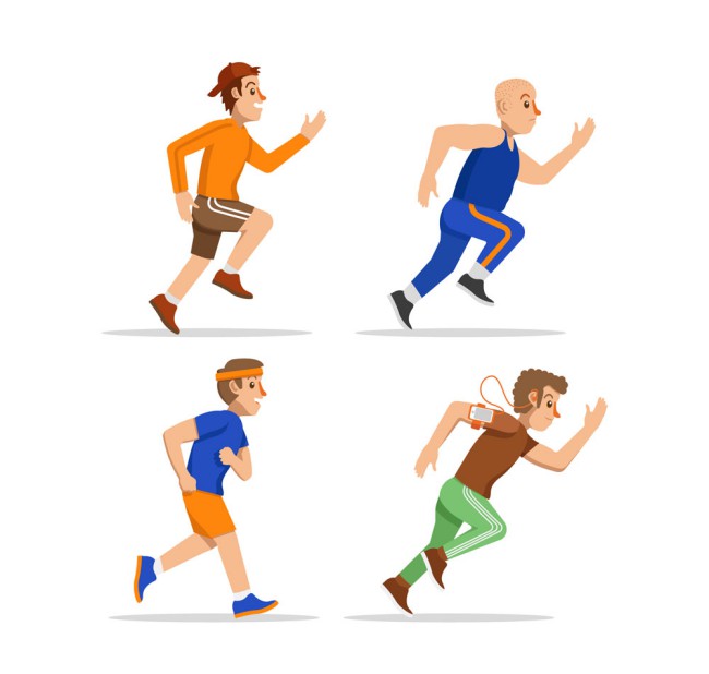 4款创意跑步健身男子矢量素材16设计网精选