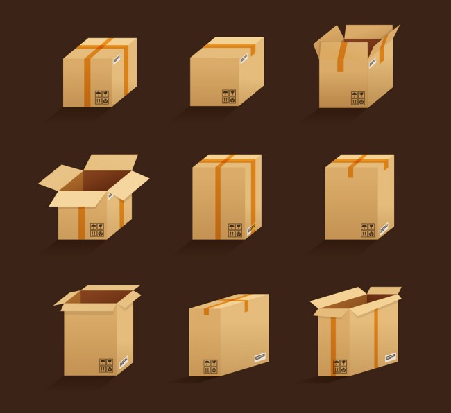 9款创意立体纸板箱矢量素材16图库网精选