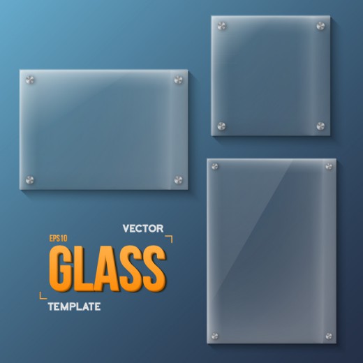 3款时尚透明玻璃展示框设计矢量图素材中国网精选