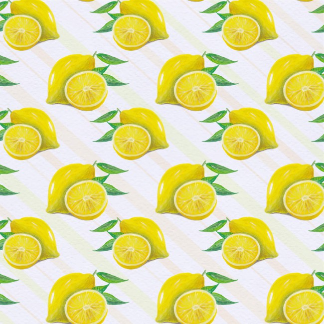 彩绘黄色柠檬无缝背景矢量图16图库网精选
