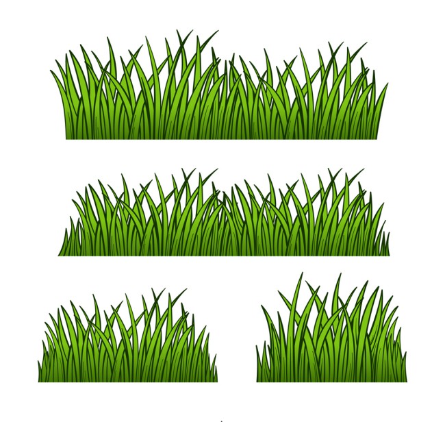 4款手绘绿色草地矢量素材素材中国网精选