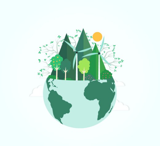 绿色能源地球剪贴画矢量素材16图库网精选