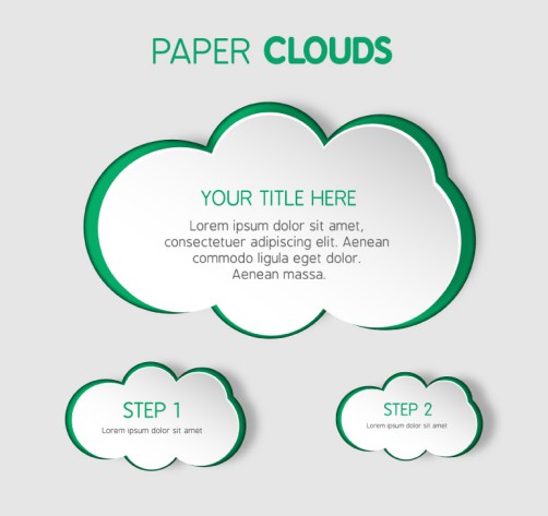 创意绿底纸云设计矢量素材16图库网精选