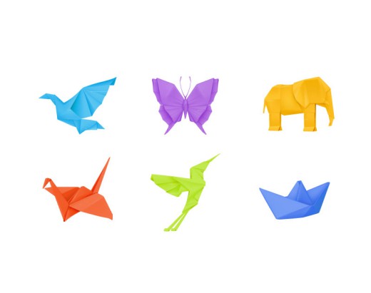 6款彩色折纸小动物设计矢量素材16素材网精选