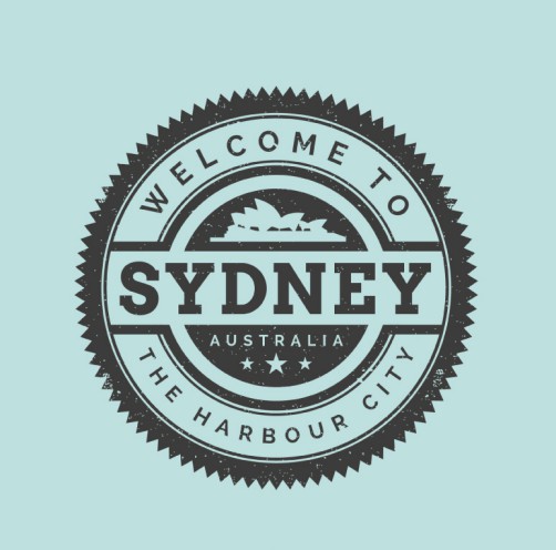 创意悉尼旅行标签矢量素材16设计网精选
