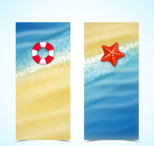 2款夏日沙滩banner矢量图16素材网精选