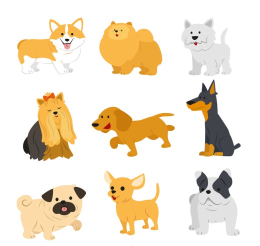 9款可爱宠物犬矢量素材素材中国网精选