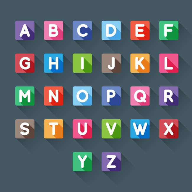 26个方形大写字母矢量素材16设计网精选