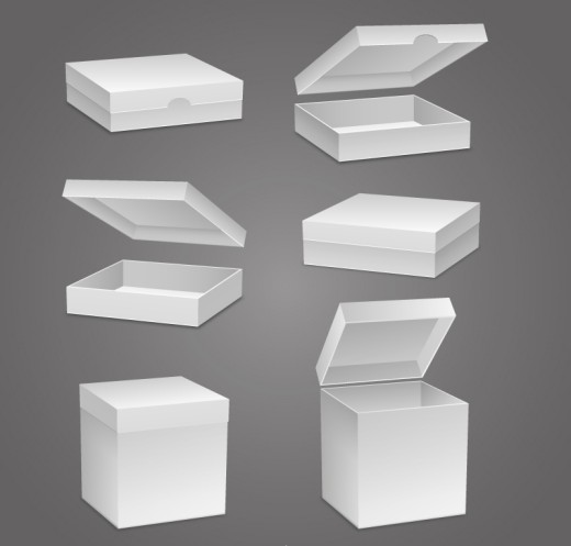 6款立体空白纸盒设计矢量素材普贤居素材网精选