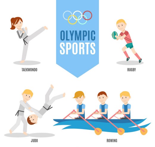 4种创意奥运会项目设计矢量图素材