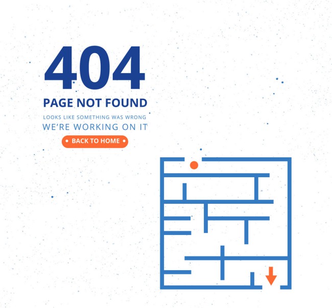 创意404错误页面迷宫图矢量图素材