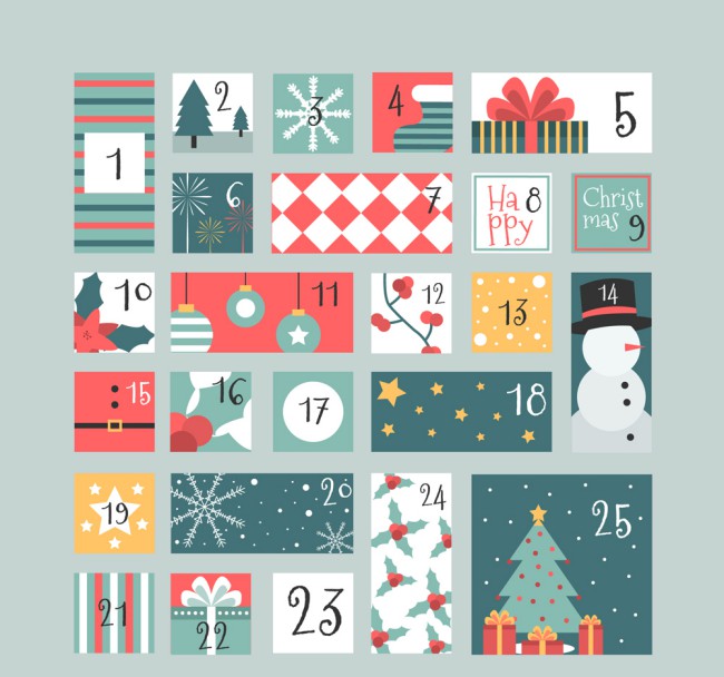 创意圣诞月月历矢量素材16素材网精选
