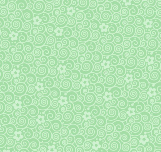 绿色花朵无缝背景矢量图16素材网精选