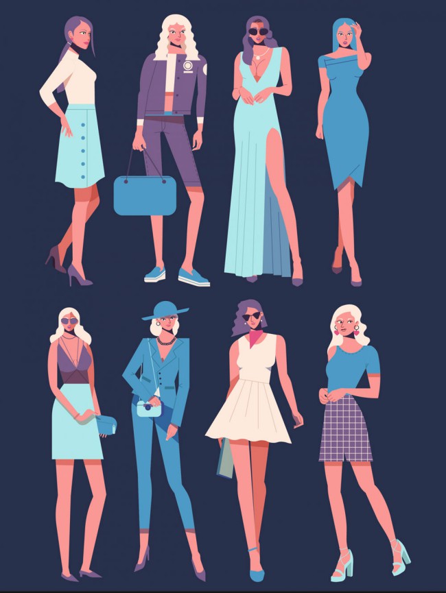 8款时尚女子设计矢量素材16图库网精选
