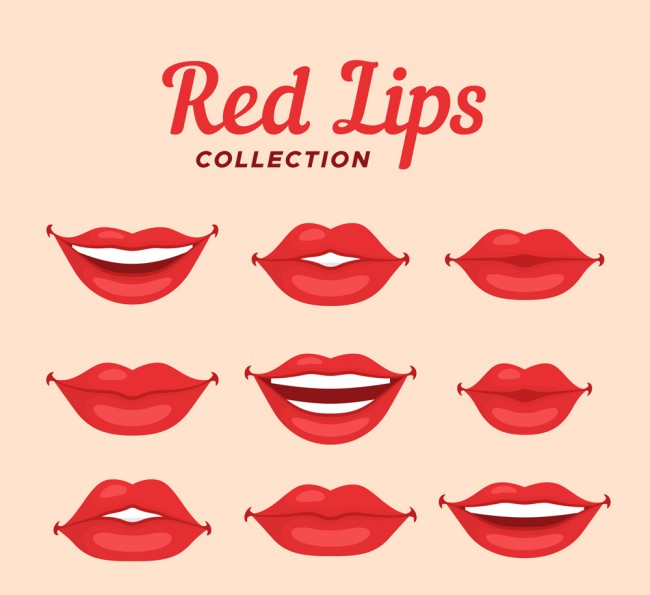 9款红色嘴唇设计矢量素材16图库网精选