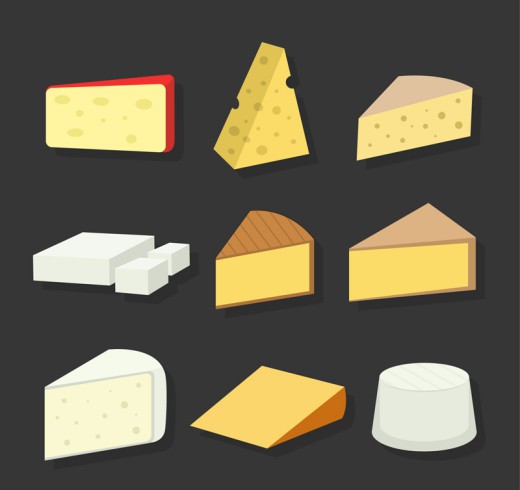9款美味奶酪设计矢量素材普贤居素