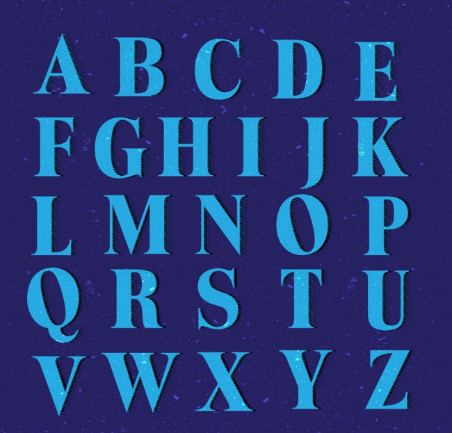 26个蓝色字母设计矢量素材16图库网精选