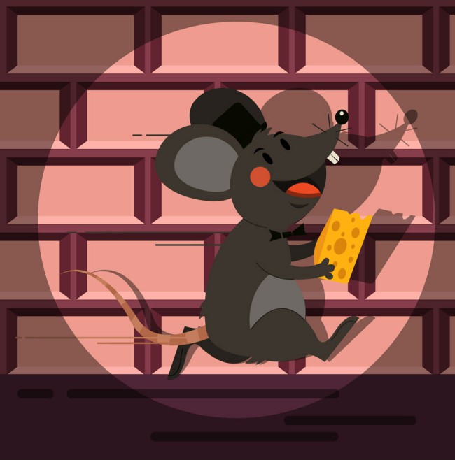 创意偷走奶酪的老鼠矢量图素材中国网精选