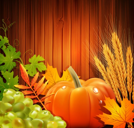 秋季丰收农作物背景矢量素材素材天