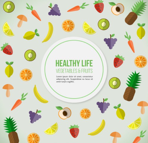 健康生活食物背景矢量素材16素材网精选