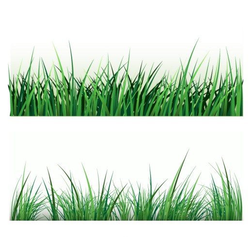 2款绿色草丛设计矢量图普贤居素材网精选