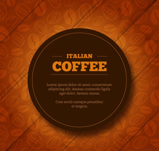 意大利咖啡标签背景矢量图普贤居素材网精选