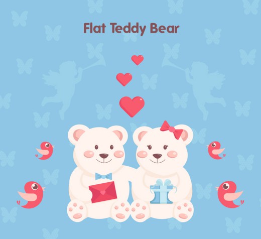 两只可爱情侣白熊矢量素材16图库网精选