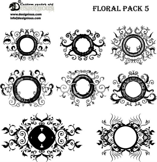 8款装饰花纹圆环矢量素材16设计网
