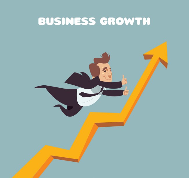 创意业务增长曲线和商务男子矢量图16图库网精选