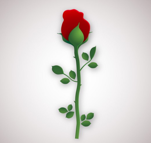 单枝红玫瑰花矢量素材16图库网精选