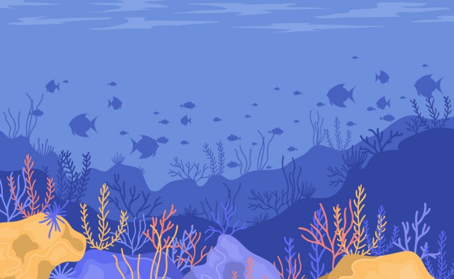 蓝色海底世界风景矢量素材16素材网精选