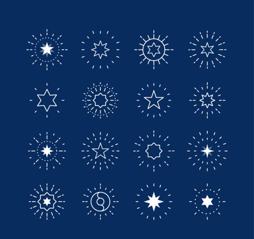 16款创意星星图标设计矢量素材16图库网精选