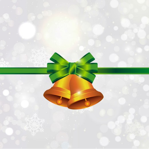 精美绿丝带圣诞铃铛矢量素材16设计