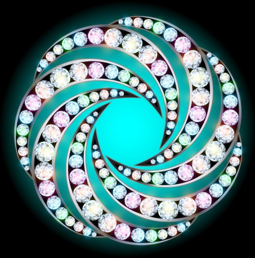 闪亮钻石装饰螺旋形背景矢量素材16
