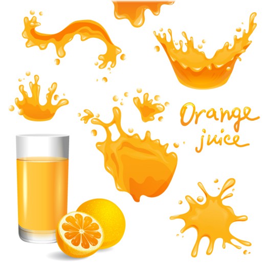 8款飞溅橙汁设计矢量素材普贤居素材网精选