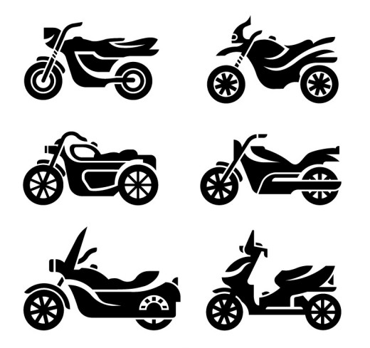 6款时尚摩托车剪影矢量素材16设计