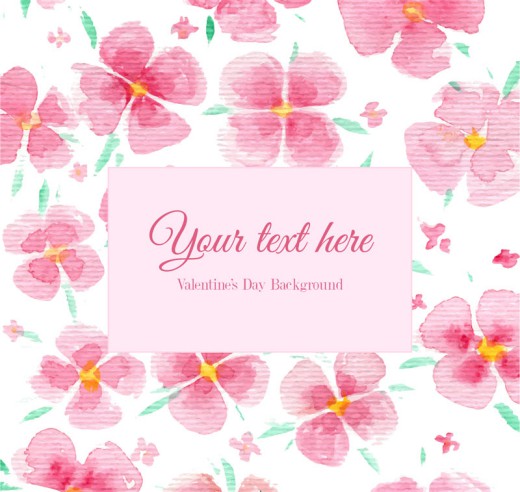 粉色水彩花朵装饰背景矢量素材16图库网精选
