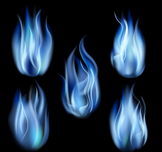 5款蓝色火焰设计矢量素材16图库网精选