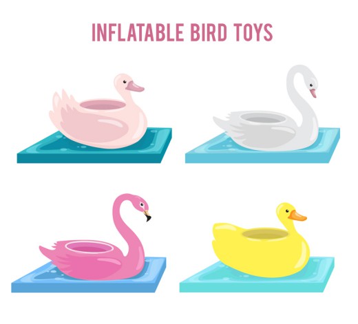 4款鸟类形状水上充气玩具矢量图素材中国网精选