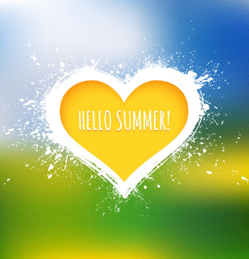 创意你好夏天黄色爱心矢量素材16素材网精选