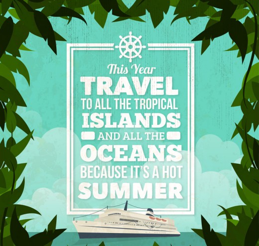 夏季游轮度假海报矢量素材16素材网精选